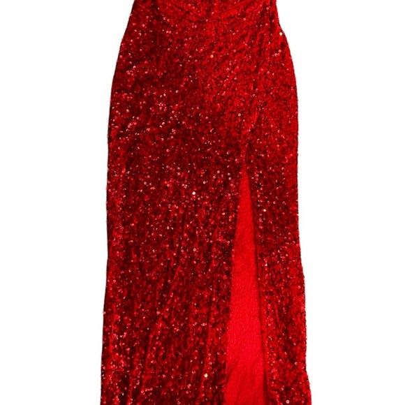 NWOT  Beautiful Maxi red shine dress - Picture 9 of 12